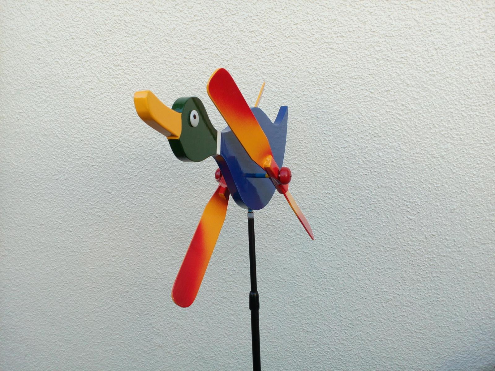 ラッキーバード　羽根つき風見鶏　木製　手造り | 3枚目