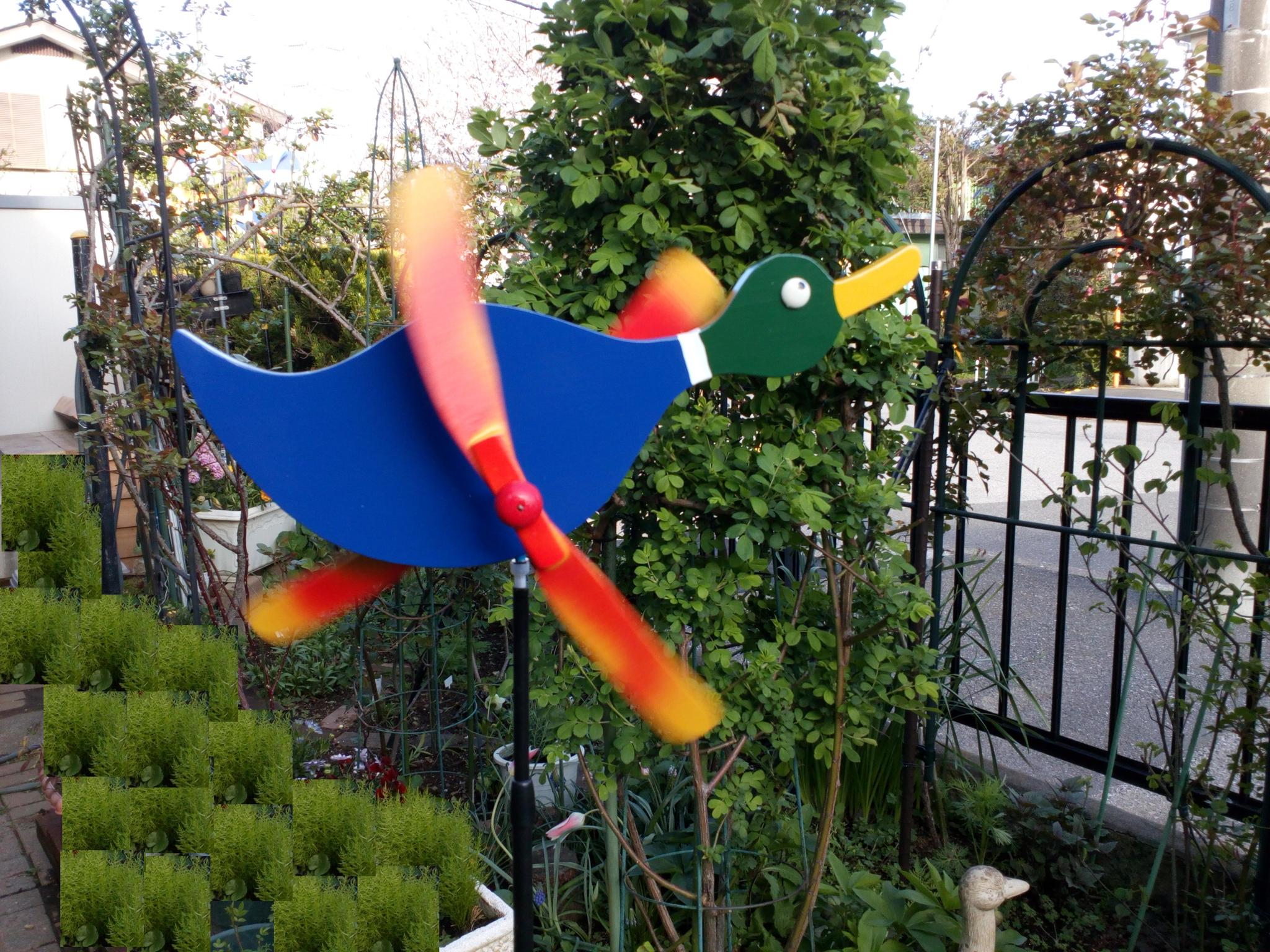 ラッキーバード　羽根つき風見鶏　木製　手造り | 4枚目