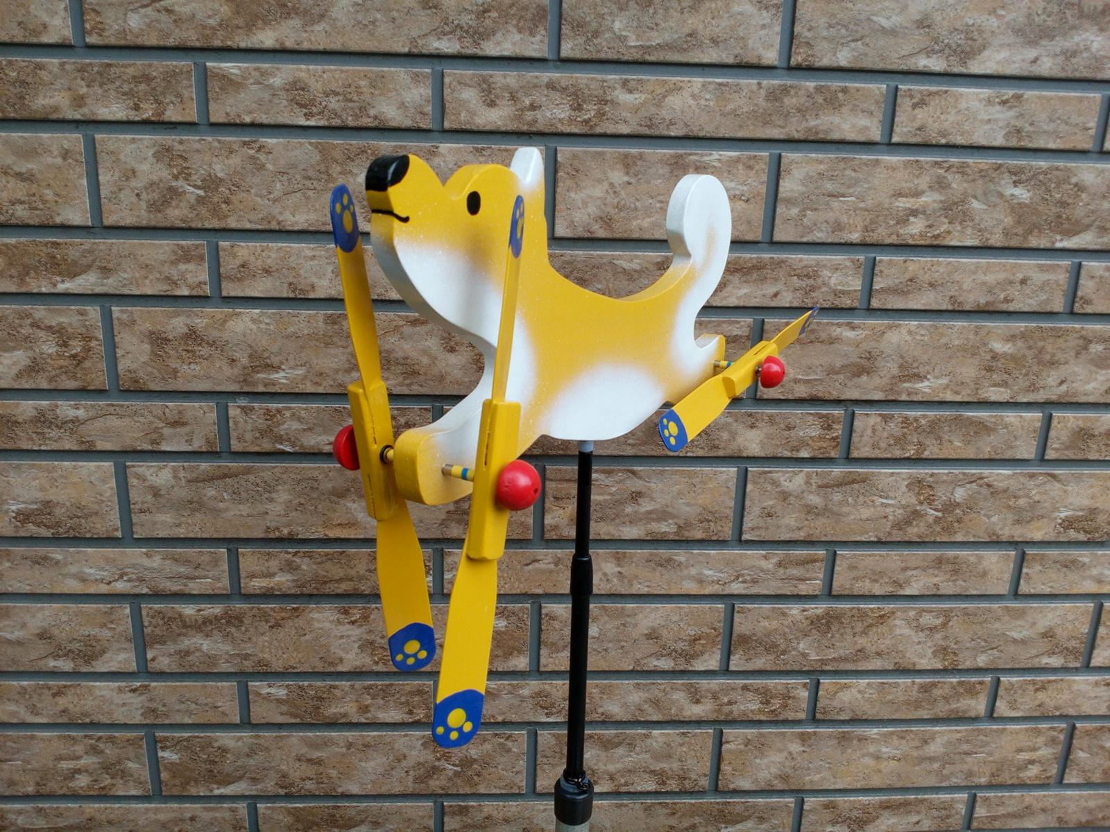 柴犬　羽根つき風見鶏　手造り　木製 | 4枚目