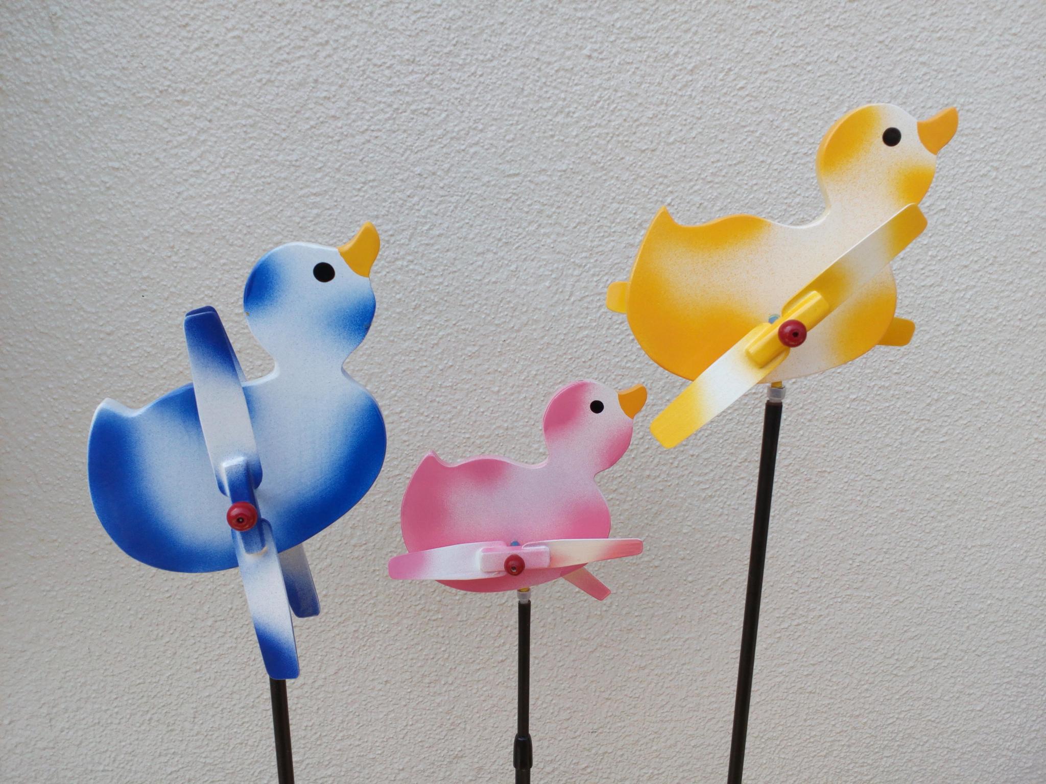 赤ちゃんバード　3羽セット　羽根つき風見鶏　木製　手造り | 3枚目