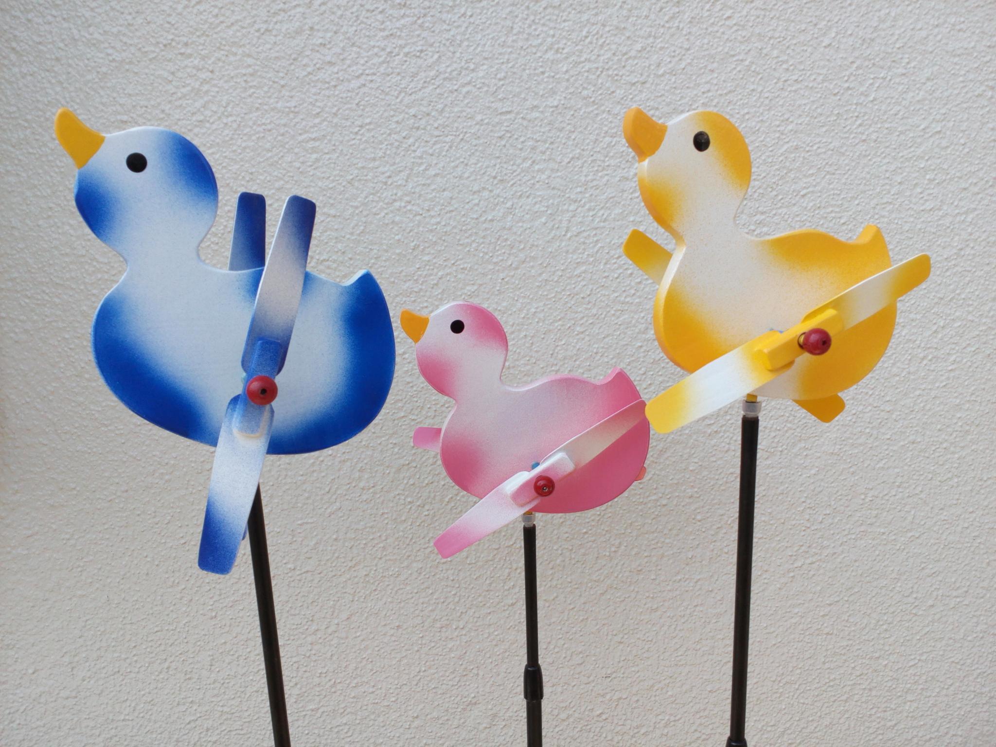 赤ちゃんバード　3羽セット　羽根つき風見鶏　木製　手造り | 4枚目