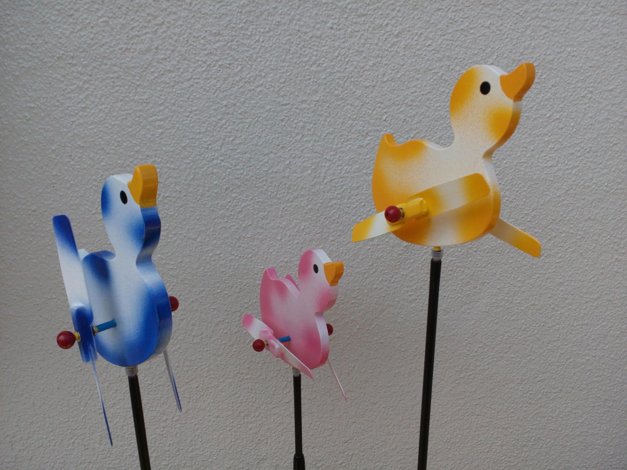 赤ちゃんバード　3羽セット　羽根つき風見鶏　木製　手造り | 5枚目